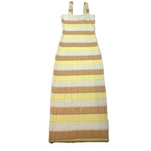Lemon Butter Knit Maxi Dress Adjustable Straps Size S • Indi Luxe by Indikah